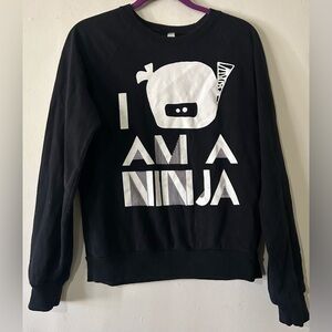 American Apparel and Steppie Clothing Black 'I Am A Ninja' Sweater